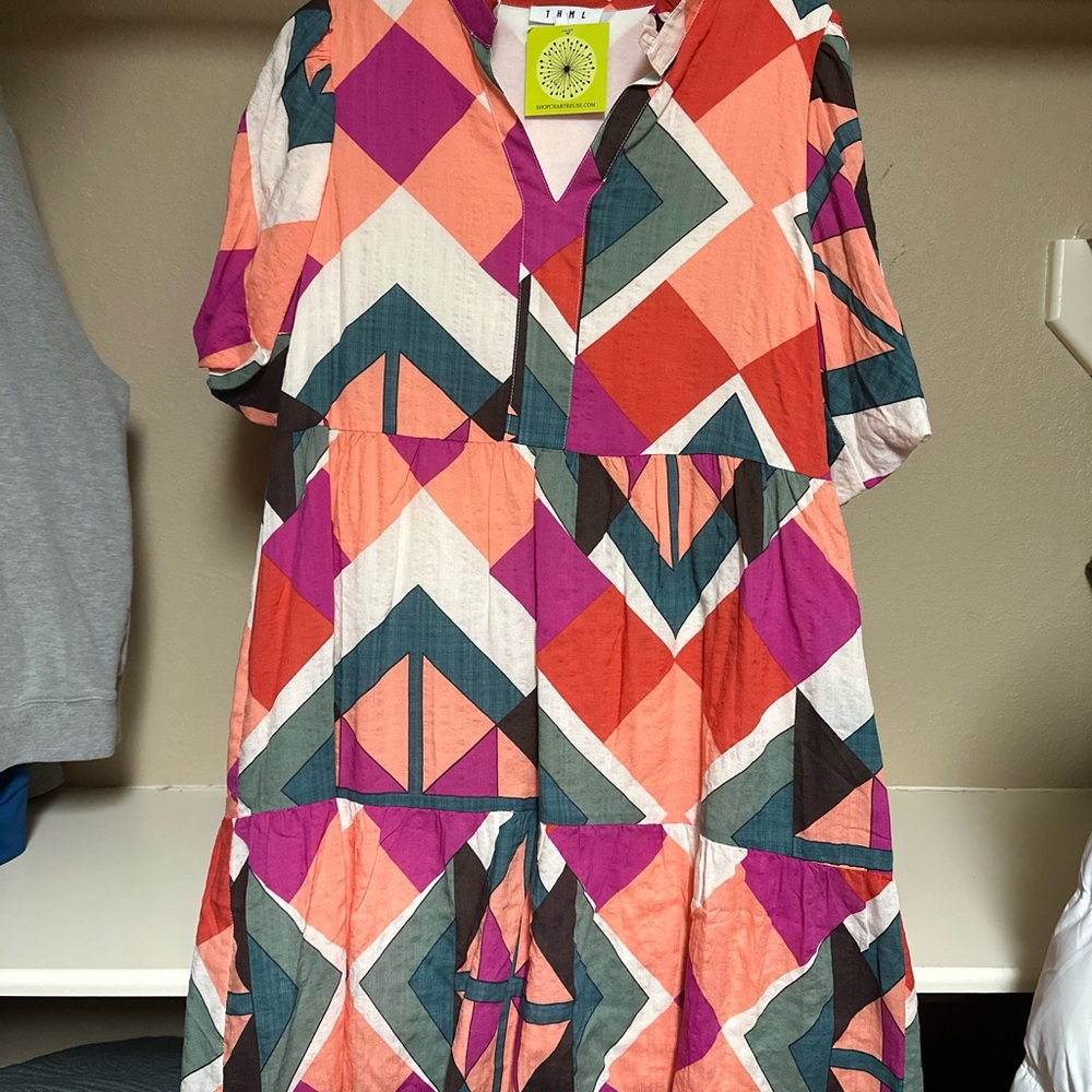THML Colorful Geometric Pattern Dress